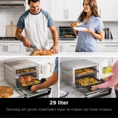 Ninja Foodi DT200EU - Versatile Electric Oven with Grill & Air Fryer - Silver/Black - Cook Delicious Meals Effortlessly!
